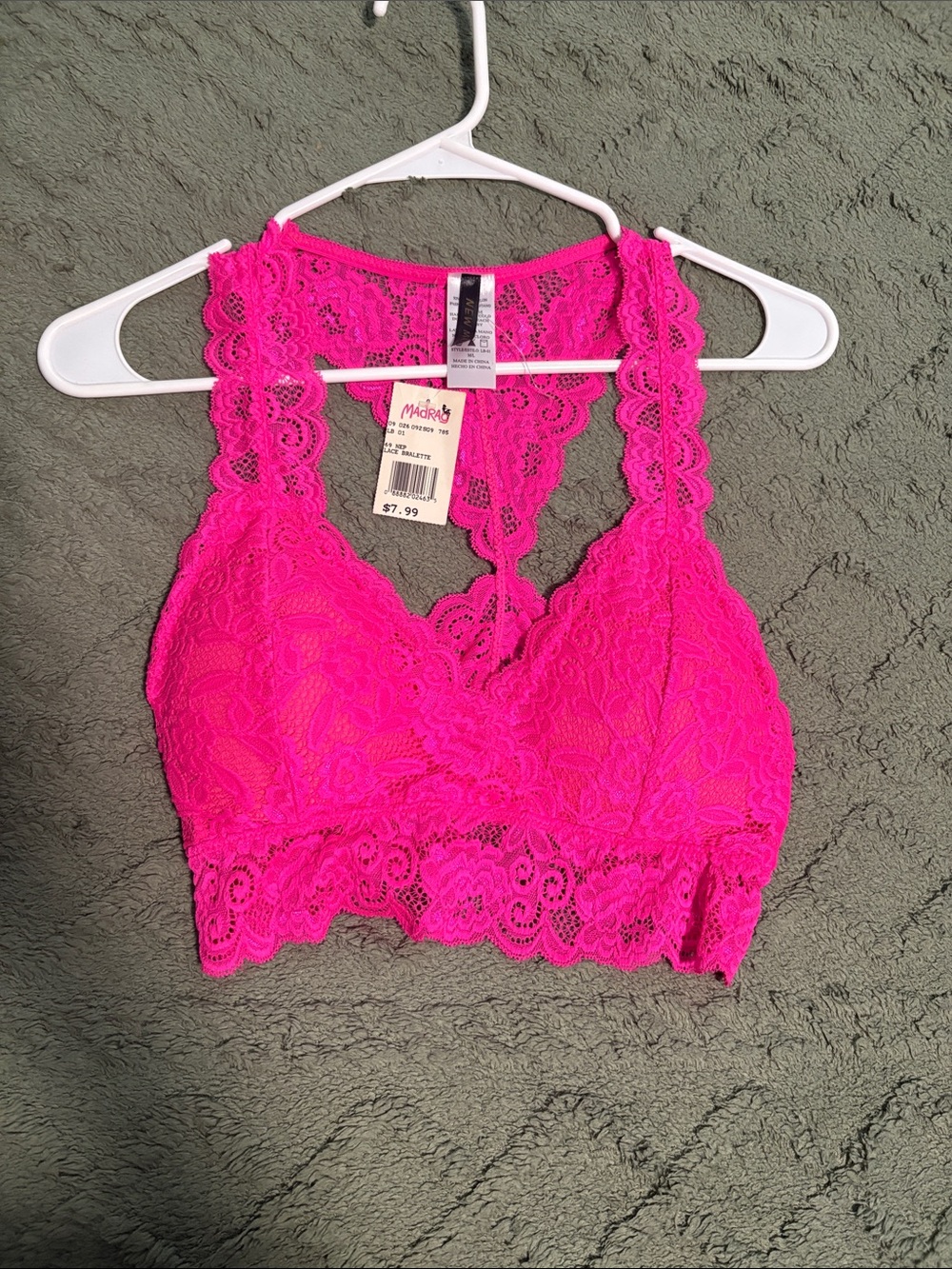New Mix Hot Pink Lace Bralette